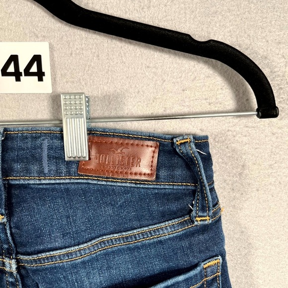 Hollister Jeans Womens 000S Blue Denim High Rise Soft Stretch Flare Leg Whiskers - Picture 8 of 8